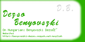 dezso benyovszki business card